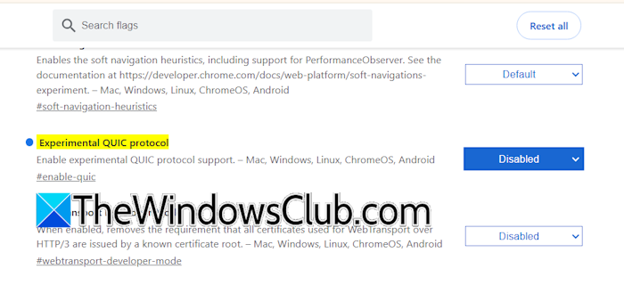 Disable QUIC protocol in Chrome Disable QUIC protocol in Chrome