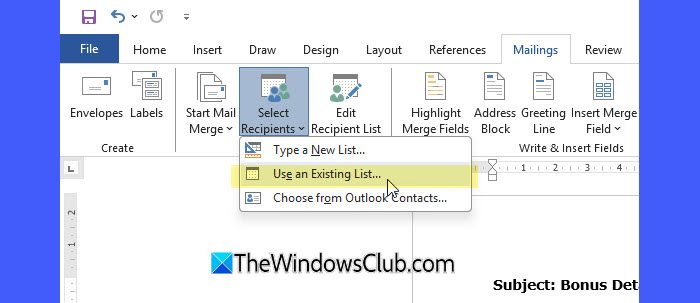 Link naar ontvangers