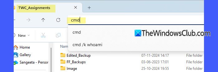 Open CMD rechtstreeks vanuit een map