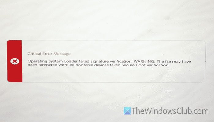 Operating system loader failed signature verification in Windows 11