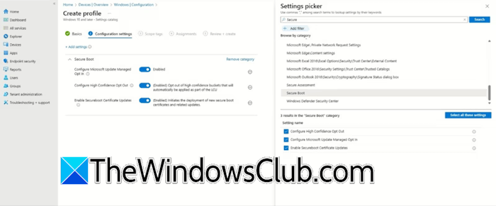 Secure Boot configuration settings Microsoft Intune Secure Boot configuration settings Microsoft Intune