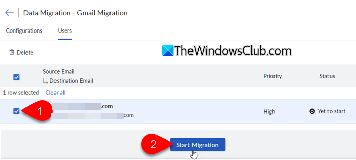 Start migration Start migration