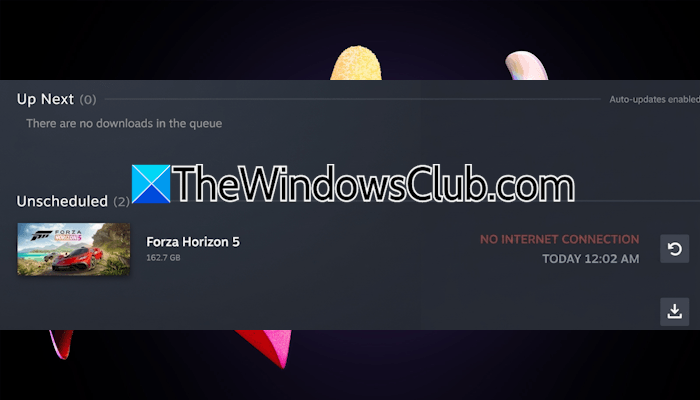 Steam No Internet Connection error