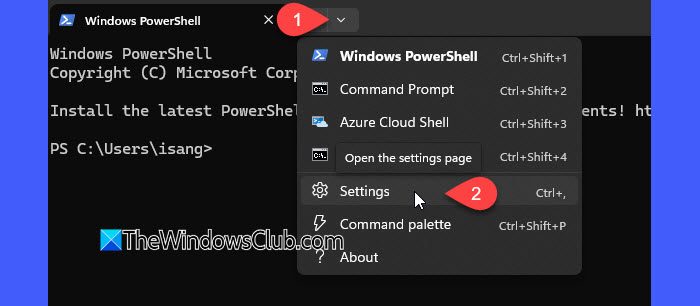 Terminal-instellingen
