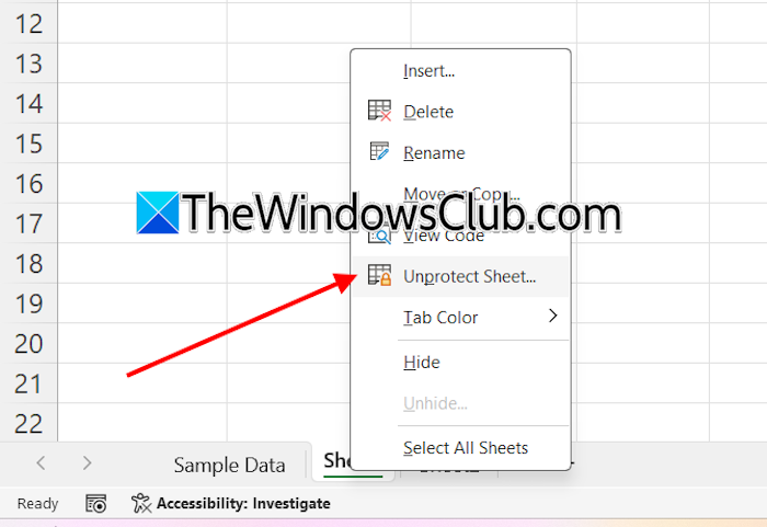Unprotect an Excel sheet Unprotect an Excel sheet