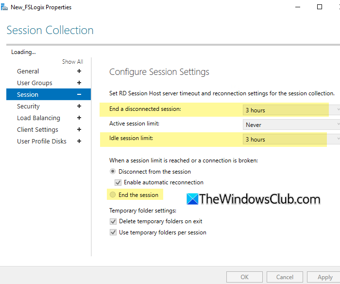 Use RDS Collection settings