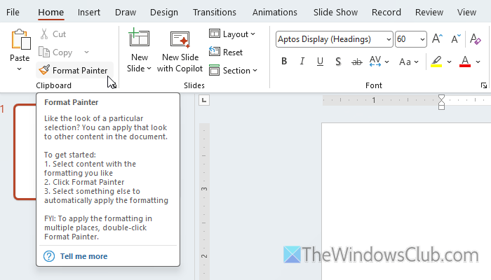Format Painter not working in Word, Excel, PowerPoint