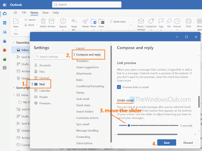 use undo send outlook