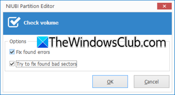 Check volume with NIUBI Partition Editor