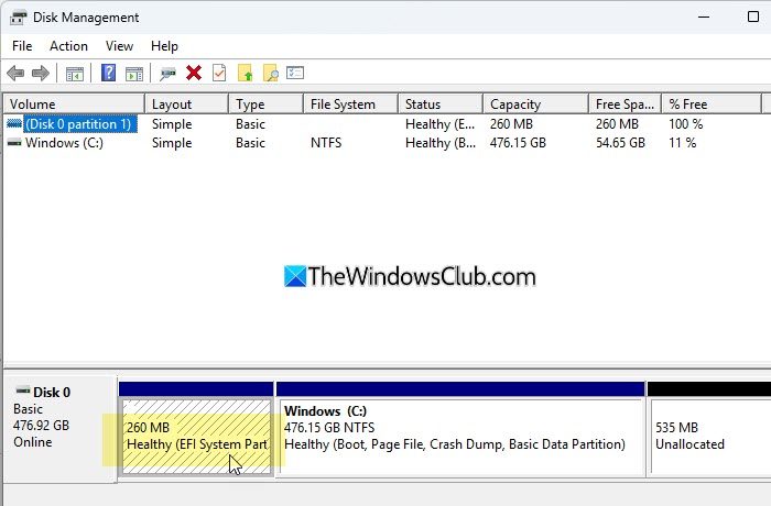 EFI System Partition EFI System Partition