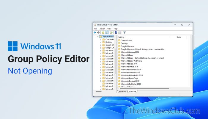 Group Policy Editor not opening in Windows 11