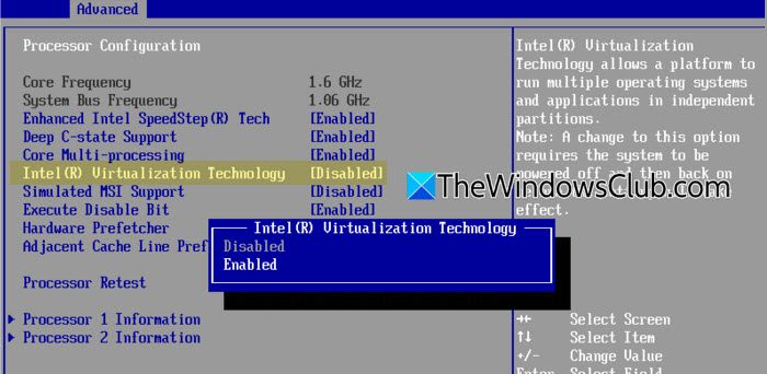 Intel Virtualization Technology (VT-x) on Intel PCs