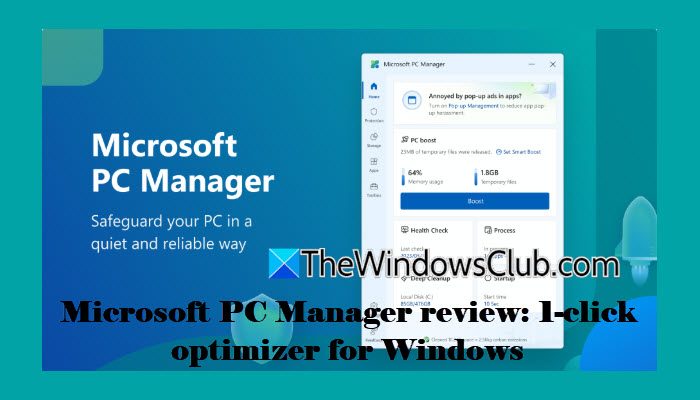 Microsoft PC Manager review 1-click optimizer for Windows