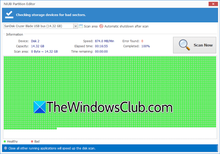 NIUBI Partition Manager Surface Test