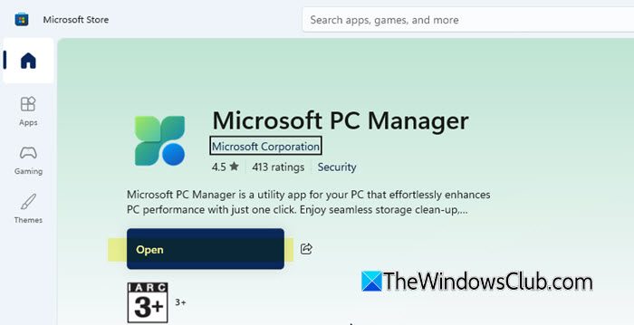 PC Manager in Microsoft Store PC Manager in Microsoft Store