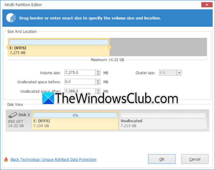Resize or Move volume NIUBI Partition Editor