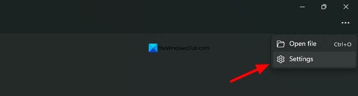 Settings on Snipping Tool