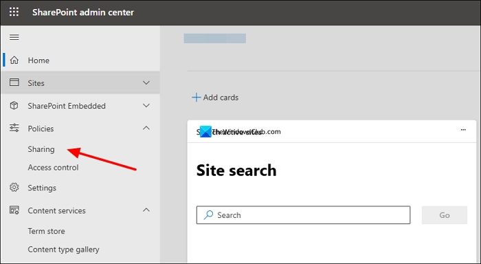 Centro di amministrazione di SharePoint