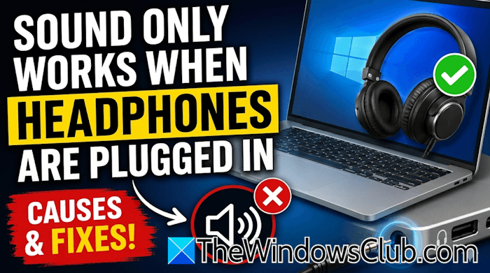 Sound works when headphones plugged in