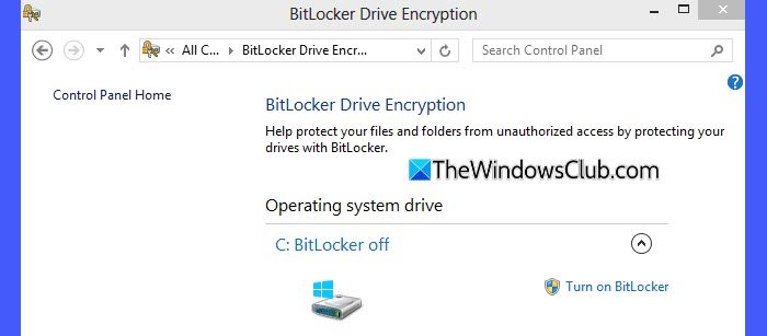 Turm on BitLocker Turm on BitLocker