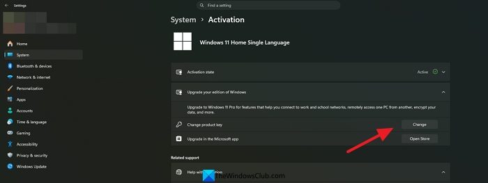change product key