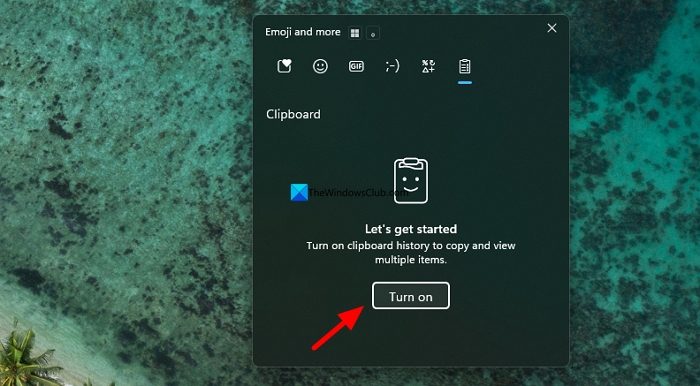 enable clipboard history
