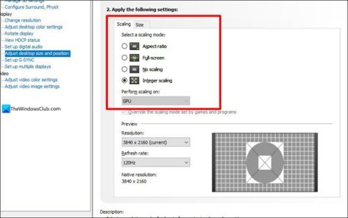 Fill Screen Monitor not displaying full screen in Windows 11