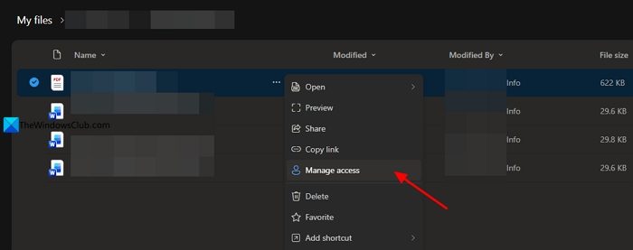Gestire l'accesso su OneDrive