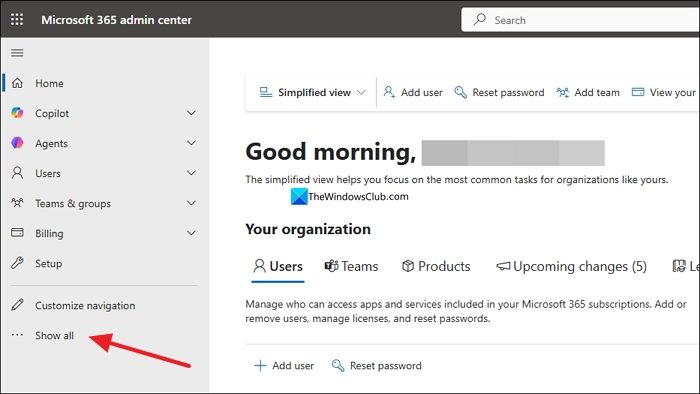 microsoft 365 admin center