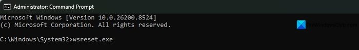 microsoft store cache clear