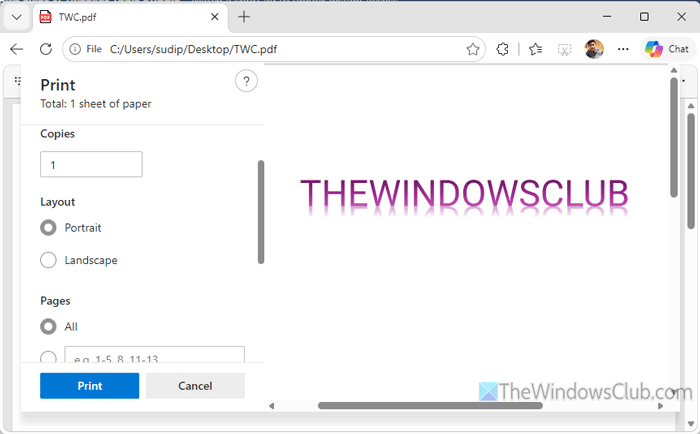 Print preview failed or not working in Chrome