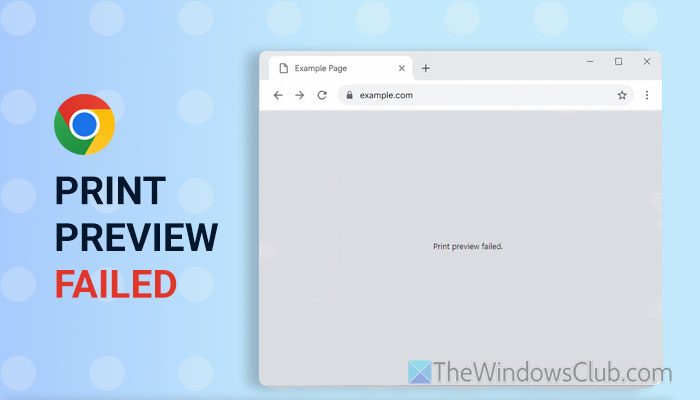 Print preview failed or not working in Chrome