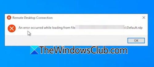 Remote Desktop unable to open connection file on Windows PC