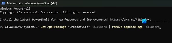 remove cross device service host