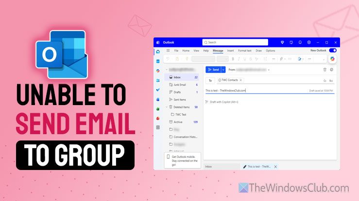 Unable to send email to groups in Outlook