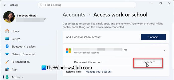 Access work or school Access work or school