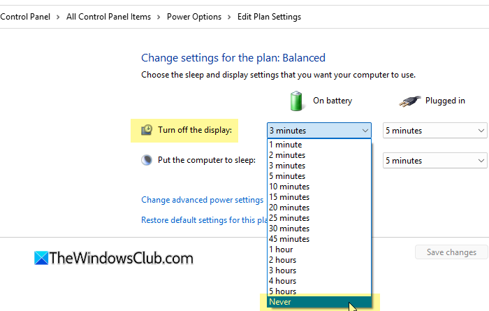 Advanced Power settings Advanced Power settings