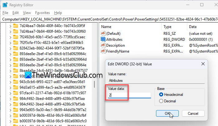 Changing the Value data of Attribites DWORD