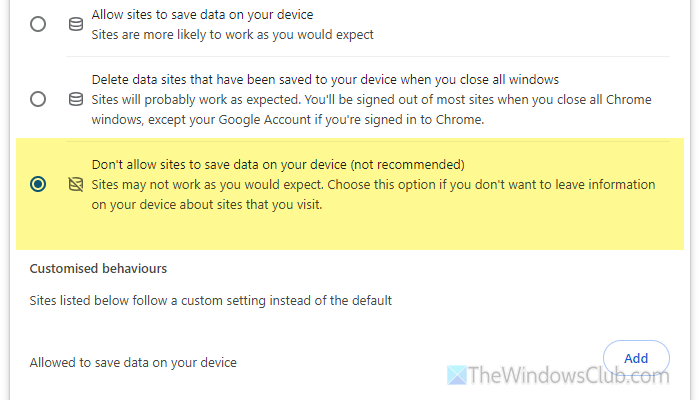 Clear cookies and site data when you quit Chrome missing