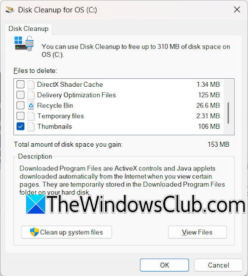 Delete thumbnail cache File Explorer