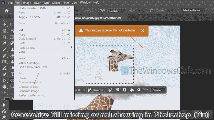 Generative fill missing not showing photoshop Generative fill missing not showing photoshop