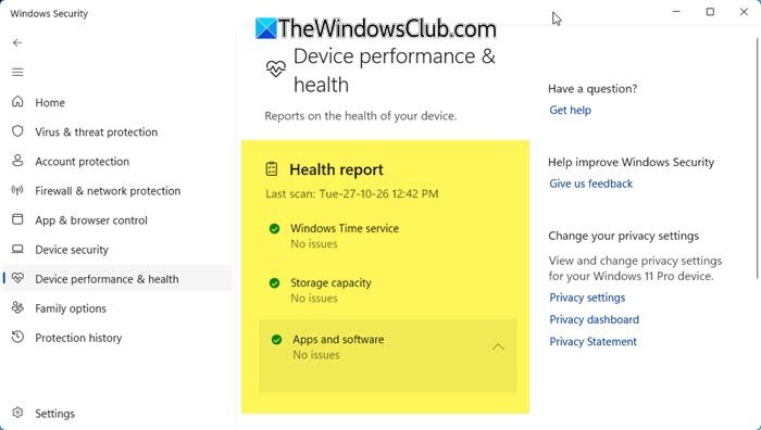 How to check System Health Report in Windows 11