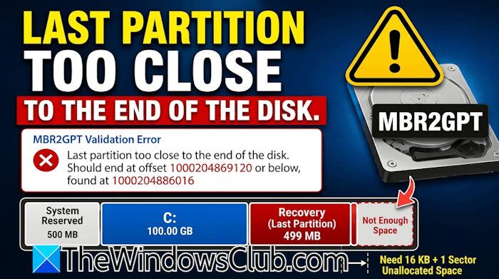 Last partition too close to the end of the disk