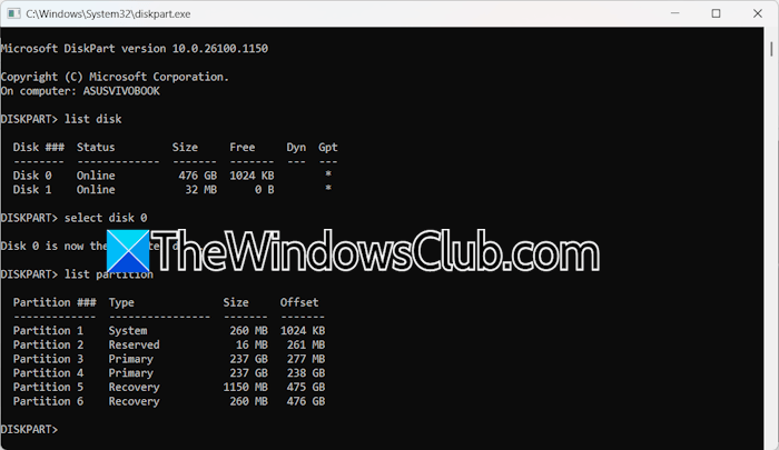 Multiple Recovery Partitions Diskpart