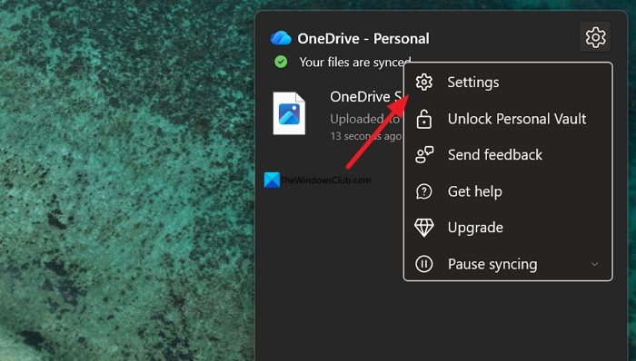 OneDrive settings