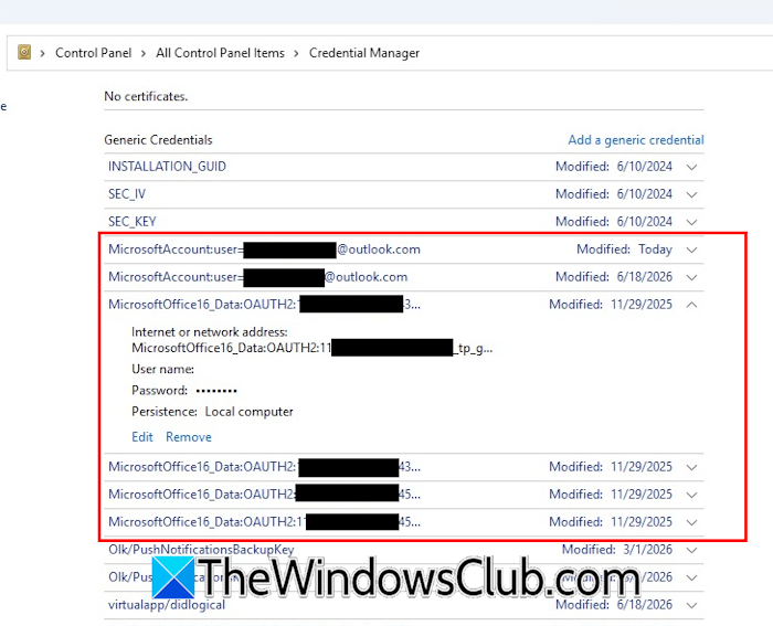 Outlook cached credentials Outlook cached credentials