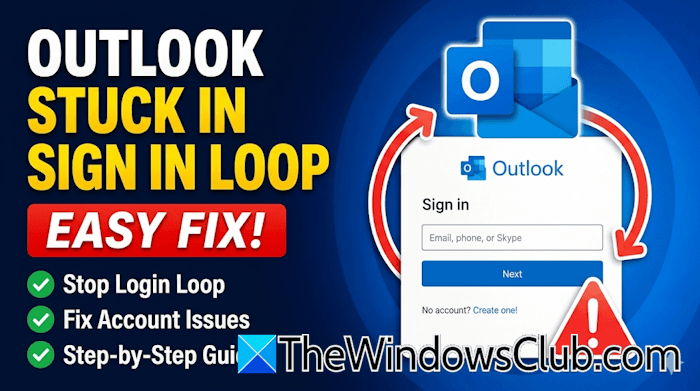 Outlook stuck in sign in loop