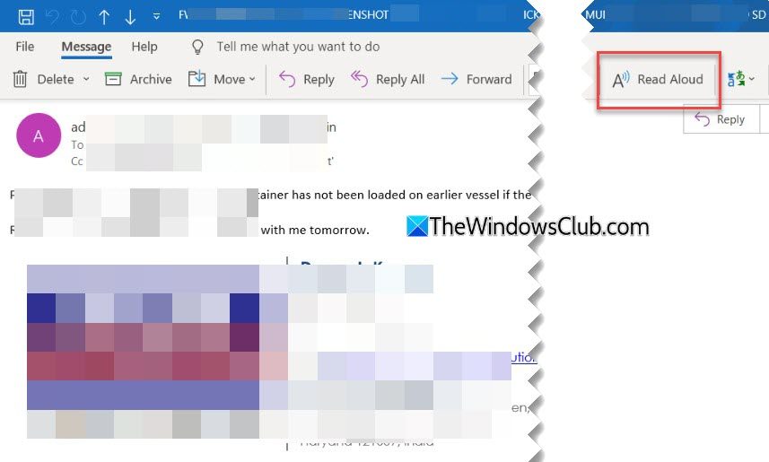 Read Aloud Outlook Read Aloud Outlook