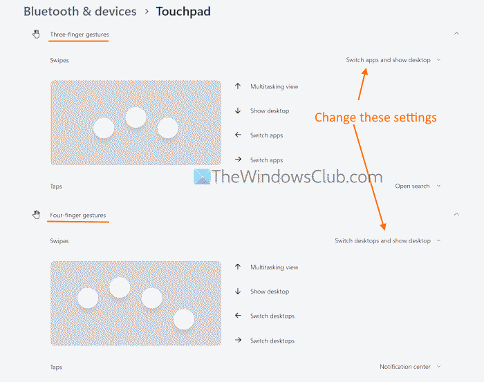 check touchpad gesture settings check touchpad gesture settings