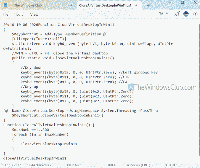 close virtual desktops powershell script close virtual desktops powershell script
